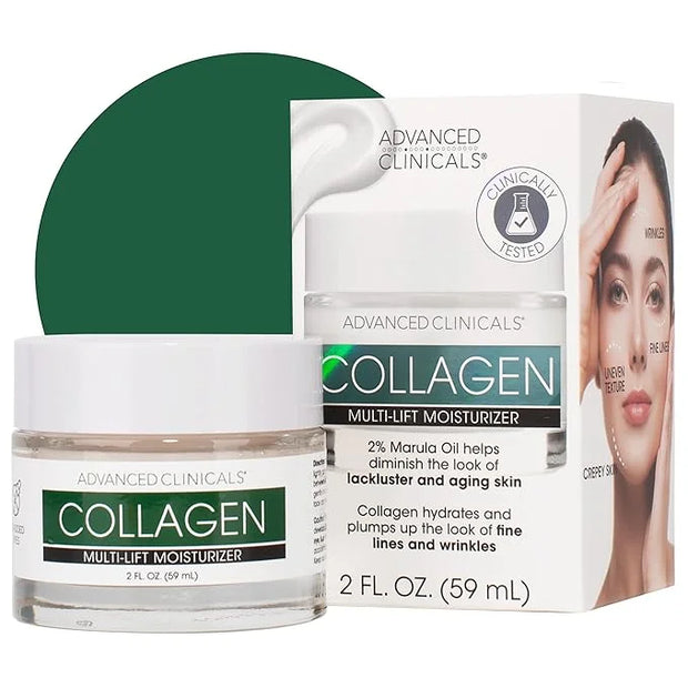 Advanced Clinicals Collagen Cream Gel-Like Facial Lotion | Collagen Peptide + Hyaluronic Acid Moisturizer For Face Helps H...