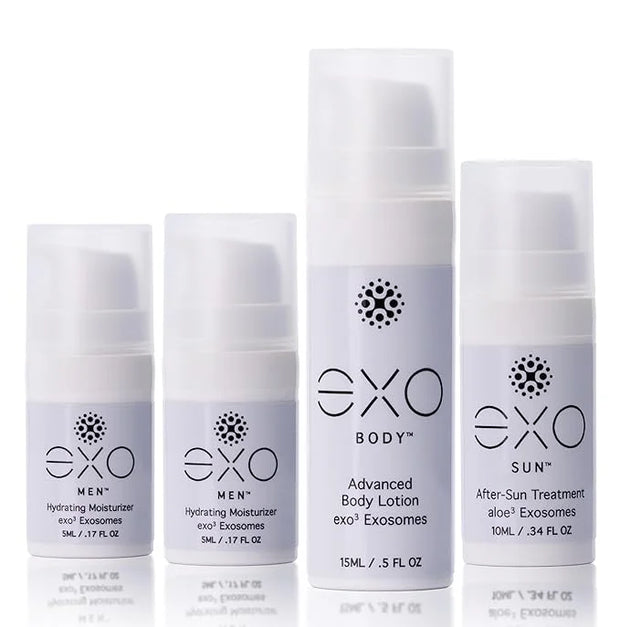 EXO SKIN SIMPLE - EXO Travel Kit for Men Exoceuticals | Hydration | Innovative Exosome Skin Care Solutions | 4 travel-size...