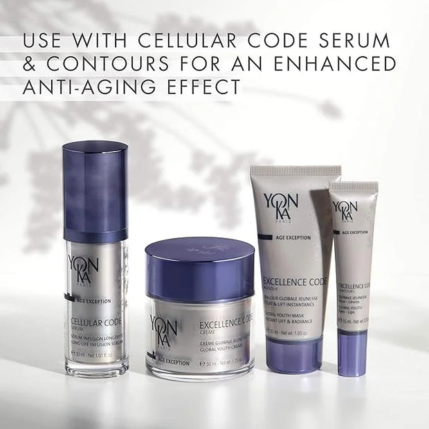 Yon-Ka Excellence Code Creme and Excellence Code Contours Eye Cream Set, Specialized Anti-Aging Cream for Face, Eyes and L...