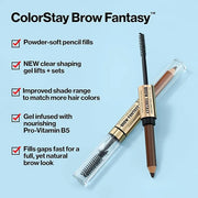 Revlon ColorStay Brow Fantasy, All In One Eyebrow Powder Pencil with Shaping Clear Gel, Gel Infused with Panthenol, Smudge...