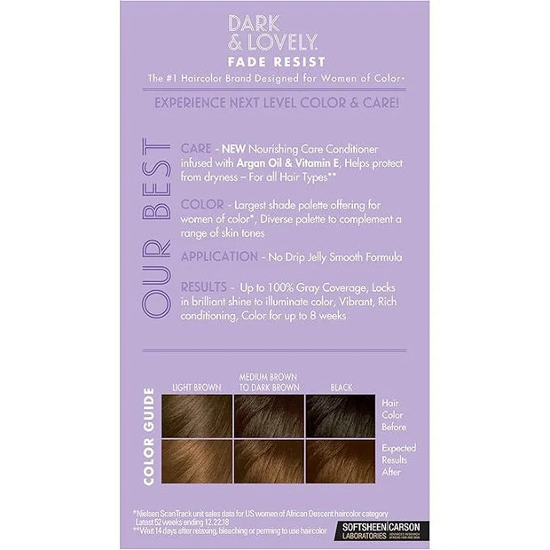 SoftSheen-Carson Dark and Lovely Fade Resist Rich Conditioning Hair Color, Permanent Hair Color, Up To 100 percent Gray Co...