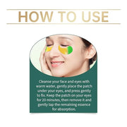 Under Eye Masks，Golden Cucumber Eye Mask 60 Tablets Set，Eye Mask for Fine Lines, Wrinkles, Dark Circles and Eye Puffiness，...