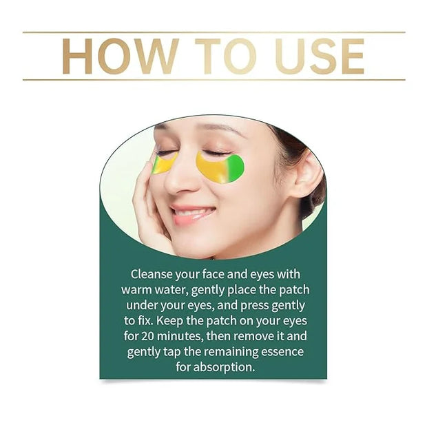 Under Eye Masks，Golden Cucumber Eye Mask 60 Tablets Set，Eye Mask for Fine Lines, Wrinkles, Dark Circles and Eye Puffiness，...