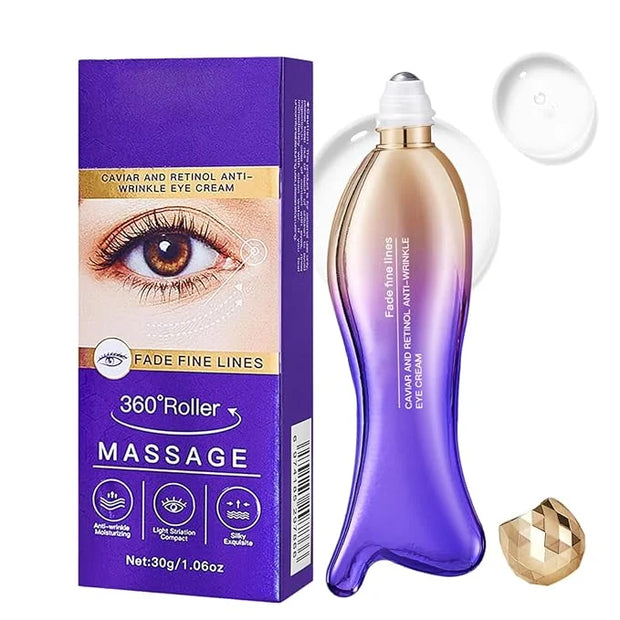 Eye Cream for Dark Circles and Puffiness - Retinol Eye Cream Anti Aging -Ey e Bags Treatment for Women - Caviar Eye Se rum...