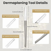 Dermaplaning Tool for Face Exfoliation, with 20 Replaceable Blades, Facial Shaver/Eyebrow Razor, Peach Fuzz Removal Eyebro...