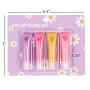 EXPRESSIONS 8pc Lip Gloss Set - Flavored Squeeze Tube Lip Glosses Value Pack, Daisy Lip Gloss in Assorted Fruity Flavors -...