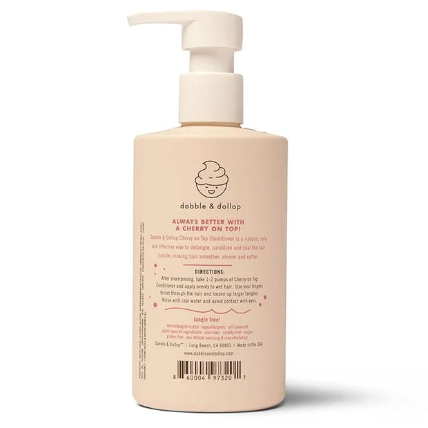 Dabble & Dollop Cherry on Top Conditioner - Natural Shine & Detangler for Kids, 100% USA-made, Paraben & Sulfate Free, Veg...