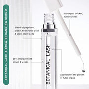 Contours Rx Botanical Lash & Brow Enhancing Serum – Organic, Drug-Free Growth Formula with Peptides & Botanicals – Strengt...