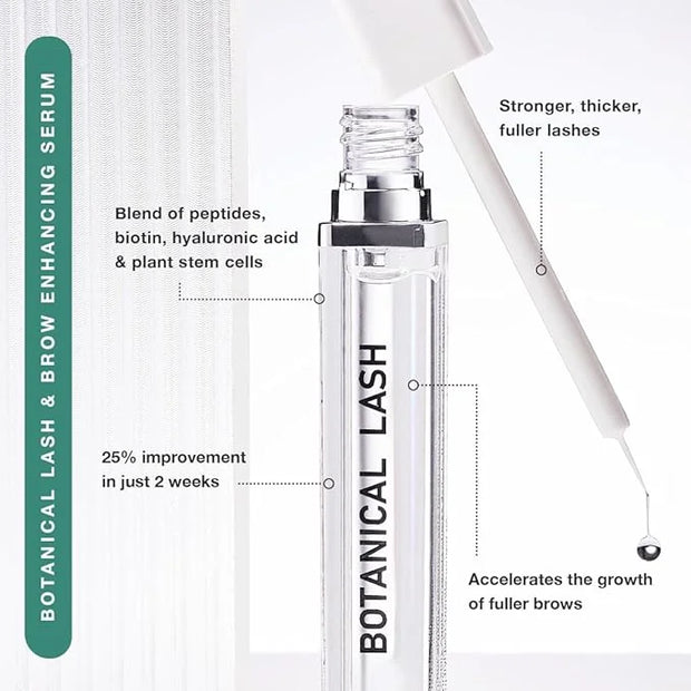 Contours Rx Botanical Lash & Brow Enhancing Serum – Organic, Drug-Free Growth Formula with Peptides & Botanicals – Strengt...