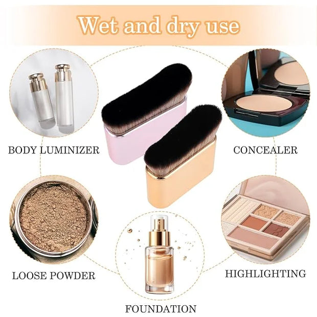 2Pcs Self Tan Brush Soft Body Makeup Brush Portable Self Tanning Brush Self Tanner Face Brush For Body & Leg Makeup（Rose G...
