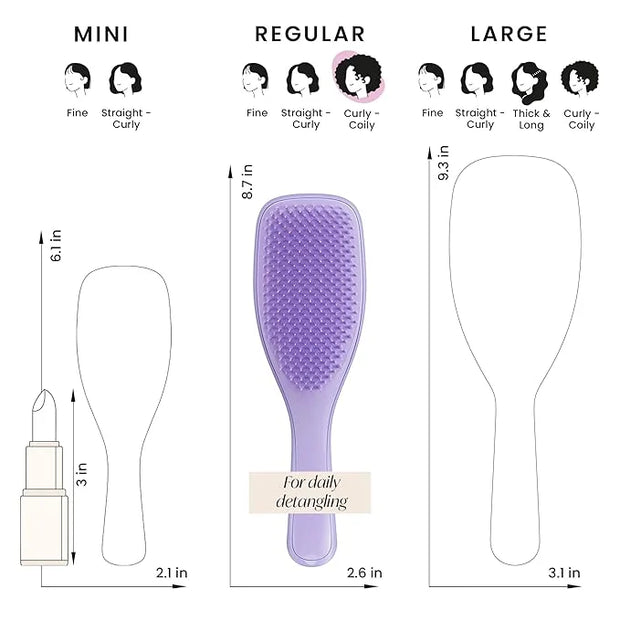 Tangle Teezer Ultimate Detangler Curly Hair Brush, Dry & Wet Hairbrush, Reduces Frizz & Breakage, for 3C to 4C Curly Hair ...