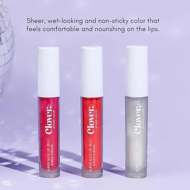 Clover Super Slick Lip Gloss | Non Sticky Lip Jelly, Moisturizing And Hydrating Pigmented Lip Gloss | Cruelty-Free & Vegan...