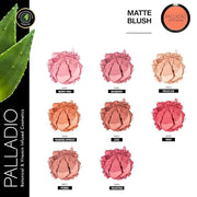 Palladio Matte Blush, Brushes onto Cheeks Smoothly, Soft Matte Look and Even Finish, Flawless Velvety Coverage, Effortless...