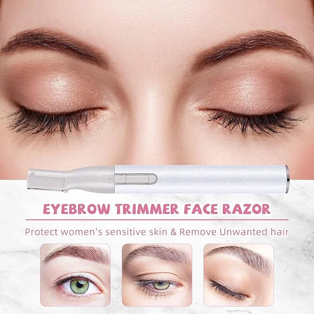 Chumia 2 Pcs Electric Eyebrow Trimmer Women Precision Face Razors Mini Shaver with Comb Christmas Women Gift Battery Opera...