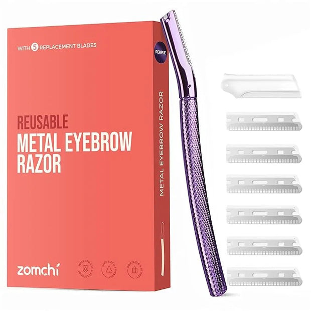 ZOMCHI Eyebrow Razor, Face Razors for Women&Men, Eyebrow Trimmer Shaper with Precision Cover, Facial Shaver with 6 Blades ...