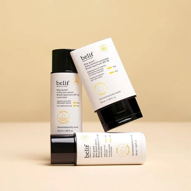 belif Dew Guard - Daily Mineral sun SPF 50 Hydrating Niacinamide Sunscreen (1.69 fl. oz) - Daily Broad Spectrum, Reduces R...