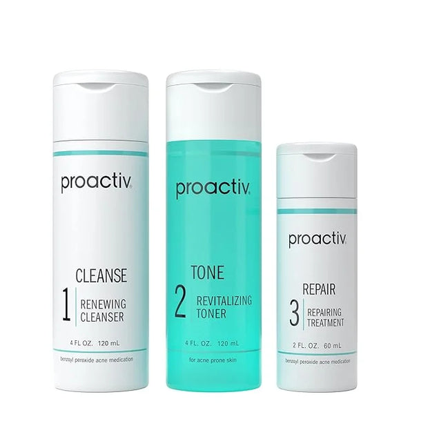 Proactiv 3 Step Acne Treatment - Benzoyl Peroxide Face Wash, Repairing Acne Spot Treatment for Face And Body, Exfoliating ...