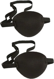 2 Pcs Adult Kid's Black Adjustable Soft and Comfortable Pirate Eye Patch Single Eye Mask for Amblyopia Lazy Eye - Product ...