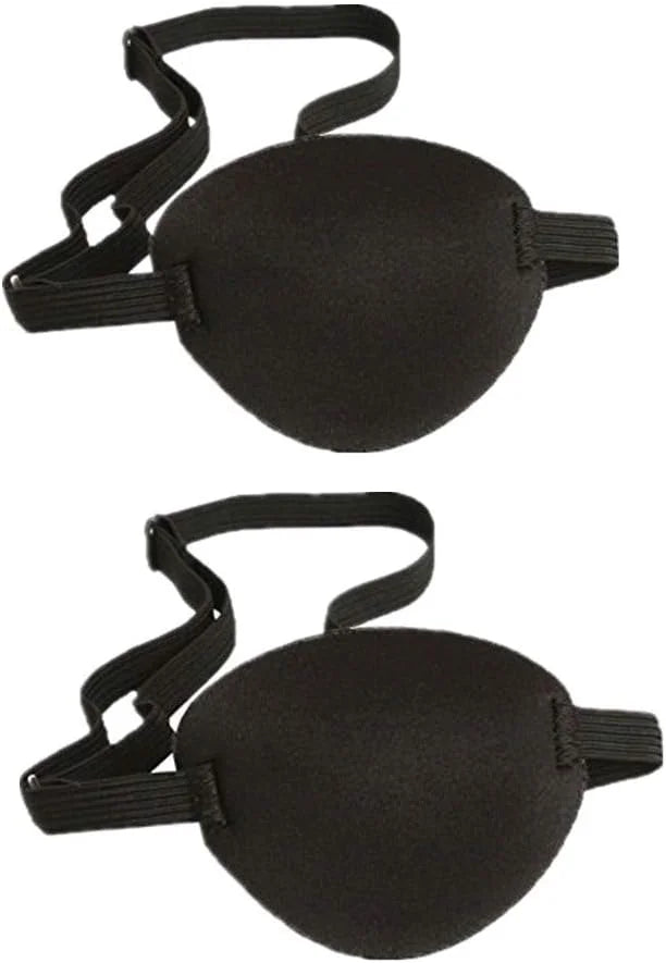 2 Pcs Adult Kid's Black Adjustable Soft and Comfortable Pirate Eye Patch Single Eye Mask for Amblyopia Lazy Eye - Product ...