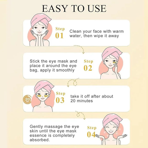 Under Eye Patches(24K Gold 30 Pairs), Gel Eye Mask for Reduce Dark Circles, Puffy Eyes,Undereye Bags, Wrinkles,-with Hyalu...