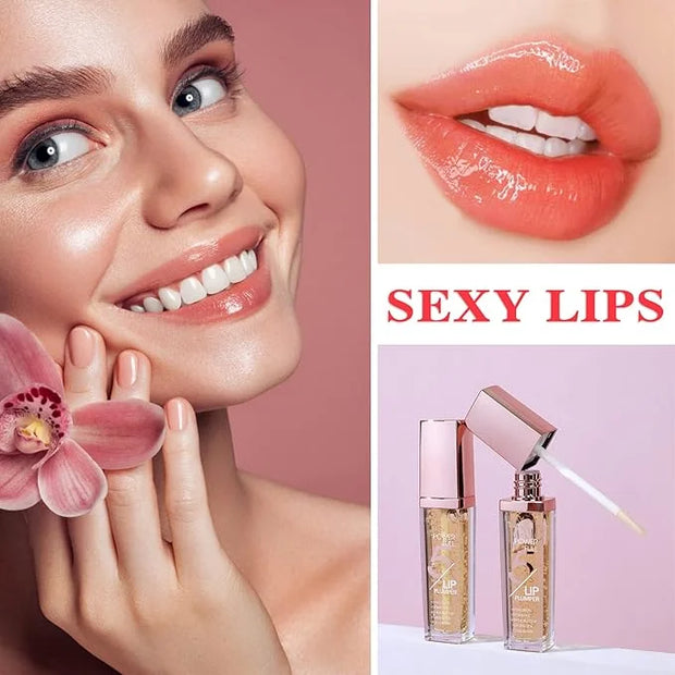 Lip Plumper Gloss,Moisturizing Lip Plumping Lip Gloss,Nourishing Lip Plump Lip Care Products,for Reducing Fine Lines and S...