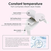 Disposable Hyaluronic Acid Eye Masks for Sleep & Relaxation, Heated Steam Eye Masks for Spa & Travel,Relieving Dry Eyes, D...