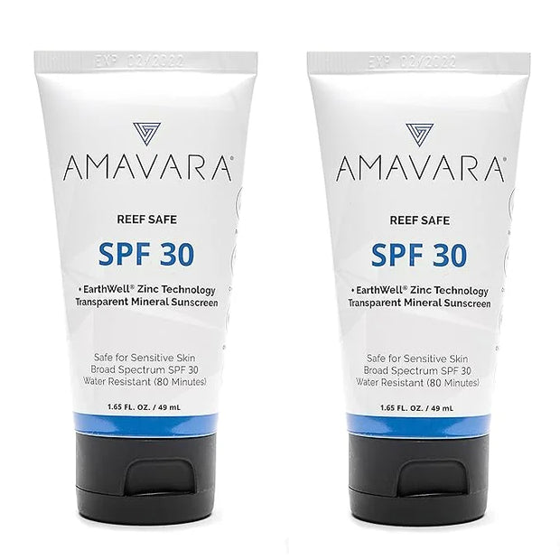 Transparent Mineral Sunscreen SPF 30, Non Nano Zinc Oxide Reef Safe Sunblock for Sensitive Skin, Biodegradable Broad Spect...