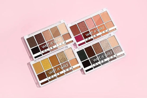wet n wild Color Icon 10-Pan Eyeshadow Makeup Palette, Brown Nude Awakening, Long Lasting, Shimmer, Metallic, Glittery, Ma...