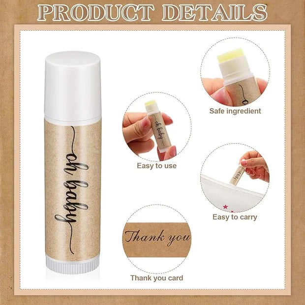 50 Sets Baby Shower Lip Balm Supplies