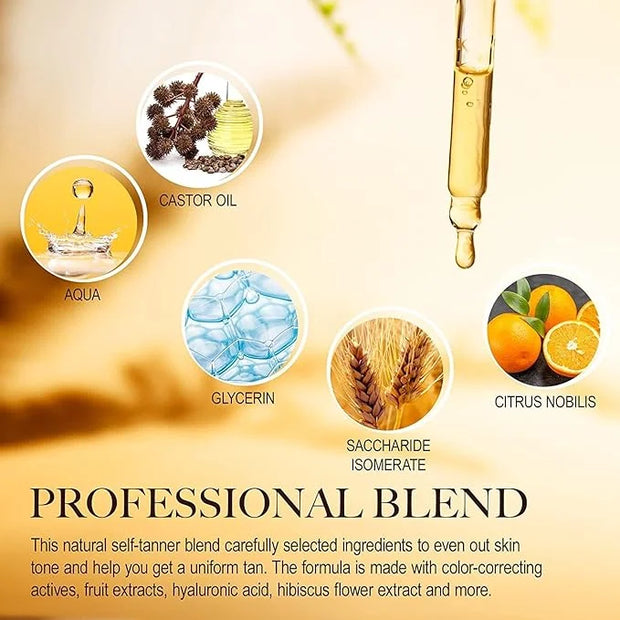 Self Tanning Drops - Sunless Tan for a Sun-Kissed Bronze - Beauty Skin Self Tanner - Gradual Glow for Face and Body - Long...