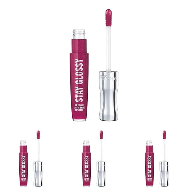 Rimmel Stay Glossy Lip Gloss - Non-Sticky and Lightweight Formula for Lip Color and Shine - 400 Berry Bad, .18oz (Pack of ...