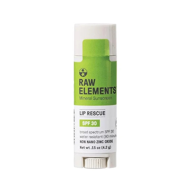Raw Elements Organic Outdoor Sunscreen Lip Balm Rescue - SPF 30, UVA-UVB Protection, Reef-Safe, Non-Nano Zinc, Water Resis...