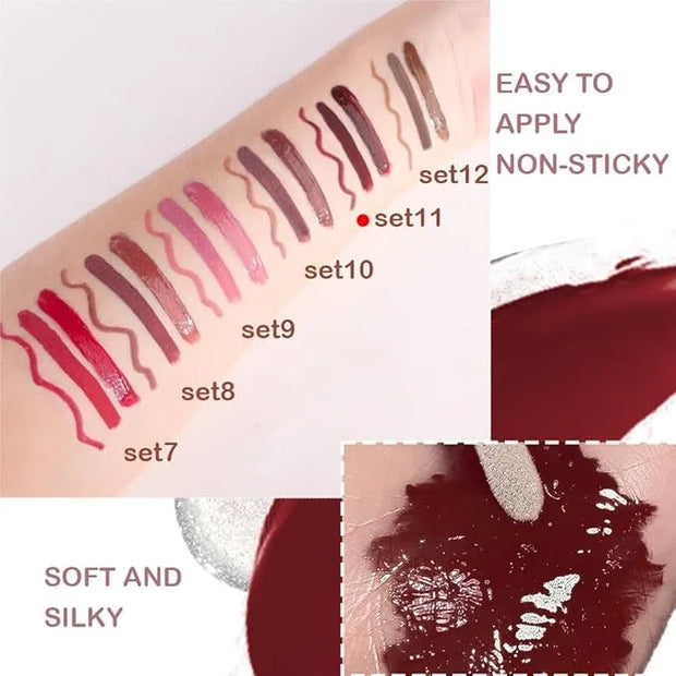 3-in-1Hocolate Brown Matte Lip Stain Kit | Waterproof Lip Liner + Hydrating Matte Lip Gloss + Nourishing Lip Oil | Long La...
