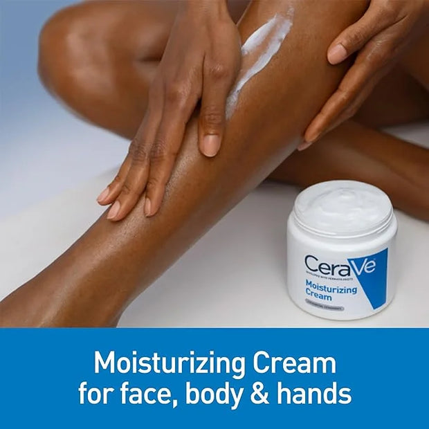 CeraVe Moisturizing Cream, Body and Face Moisturizer for Dry Skin, Body Cream with Hyaluronic Acid and Ceramides, Daily Mo...