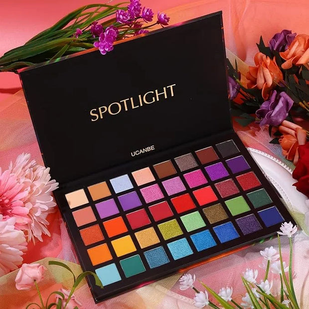 UCANBE Spotlight Eyeshadow Palette Professional 40 Color Eye Shadow Matte Shimmer Makeup Pallet Highly Pigmented Colorful ...
