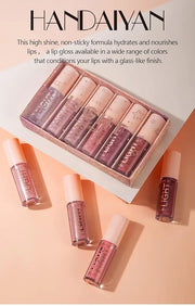 6PCS Lip Oil Light Lipgloss Set, Moisturizing Hydrating Lip Glow Oil Lip Gloss Kit High Shine Lip Plumping Glass Finish Li...