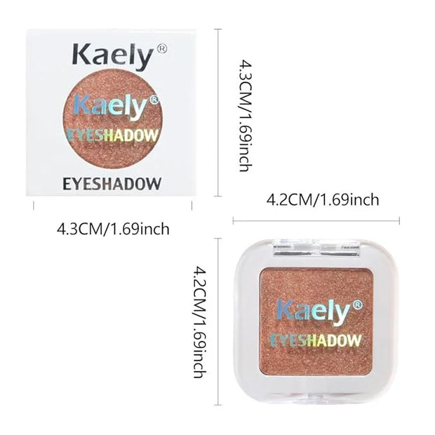 Kaely Pressed Single Eyeshadow Makeup, Champagne Gold Sparkle Highly Pigmented Monochrome Eye Shadow Palette, Waterproof N...