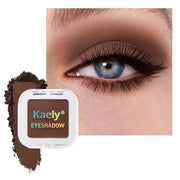 Kaely Pressed Single Eyeshadow Makeup, Coffee Matte Highly Pigmented Monochrome Eye Shadow Palette, Waterproof Neutral Pow...