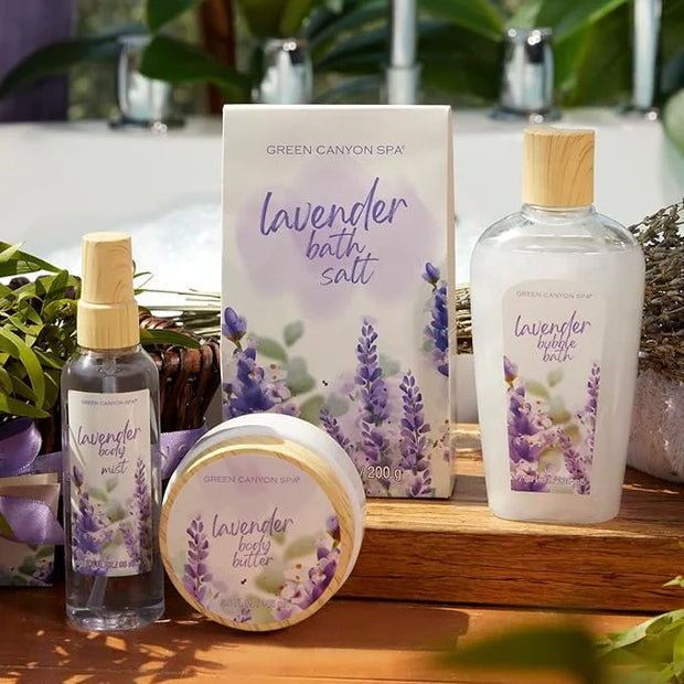 Spa Gift Baskets for Women, 10Pcs Lavender Spa Kit for Women, Bath Gift Set with Bubble Bath,Body Lotion Bath and Body Gif...
