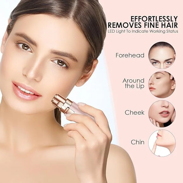 Eyebrow Facial Trimmer: 2 in1 Rechargeable Facial Hair Removal and Eyebrow Shaver - Face Lips Body Painless Facial Razor w...