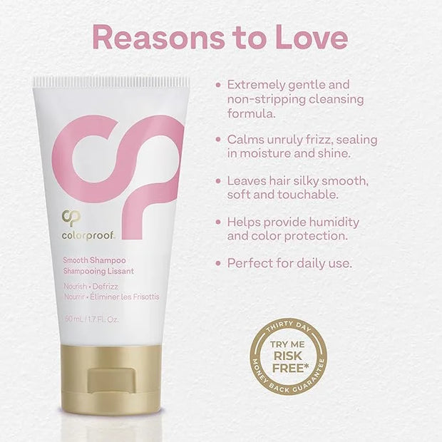 Colorproof Smooth Shampoo 1.7 Fl. Oz. Smoothing Travel Size Anti-Frizz Shampoo with with a Frizz-Fighting, Gentle, Cleansi...