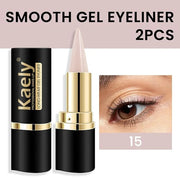 Kaely 2Pcs Dark Nude Gel Eyeliner Pencil, Natural Cream Eye Liner Waterproof Smudge Proof, Matte Waterline Eyeliner Eyesha...