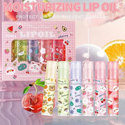 6pcs Fruit Flavored Lip Gloss Set, Roll on Lip Gloss Set Kids Lip Gloss Cute Lip Oil for Girls, Glossy and Shiny Non-Toxic...