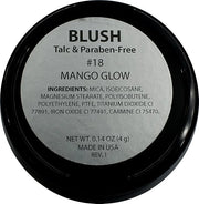 Mango Glow Shimmering Dusty Muted Pink Blush Bronzer Pressed Cheek Color Powder, Talc & Paraben Free, 4 Grams, No Animal T...