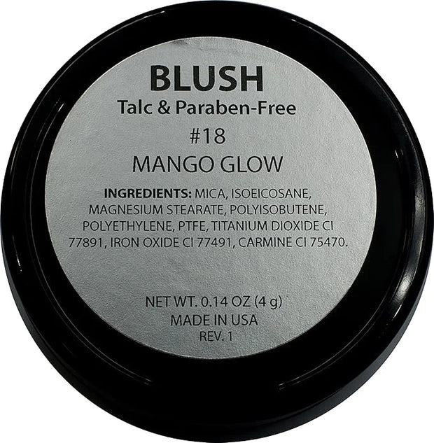 Mango Glow Shimmering Dusty Muted Pink Blush Bronzer Pressed Cheek Color Powder, Talc & Paraben Free, 4 Grams, No Animal T...
