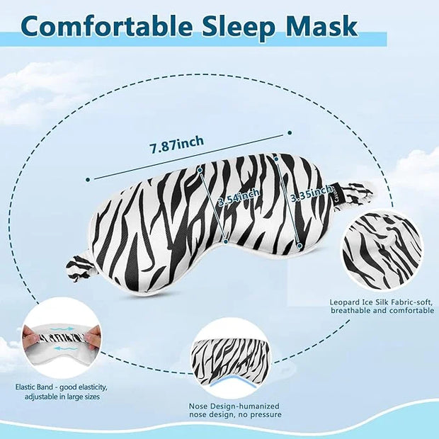 Sleep mask w/Cooling Gel Eye Mask, Heated Eye Mask for Sleeping, Reusable Ice Silk Stain Eye Cover Sleeping Mask for Trave...