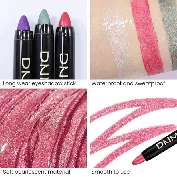 evpct 2Pcs Cream Eyeshadow Sticks Set for Eyes Waterproof, Pearl White Shimmer & Red Shimmer Matte Eye shadow Stick Pencil...