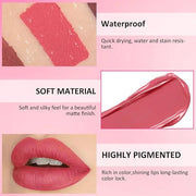 Matte Liquid Lipstick,Dark Purple Liquid Lip Stains, Long Lasting Waterproof Lip Gloss Makeup, Velvet Non-Stick Cup Lips S...