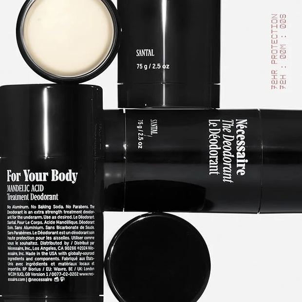 Nécessaire The Deodorant Santal | Aluminum Free Deodorant For Women & Men. Extra Strength Treatment with Mandelic Acid. Fr...