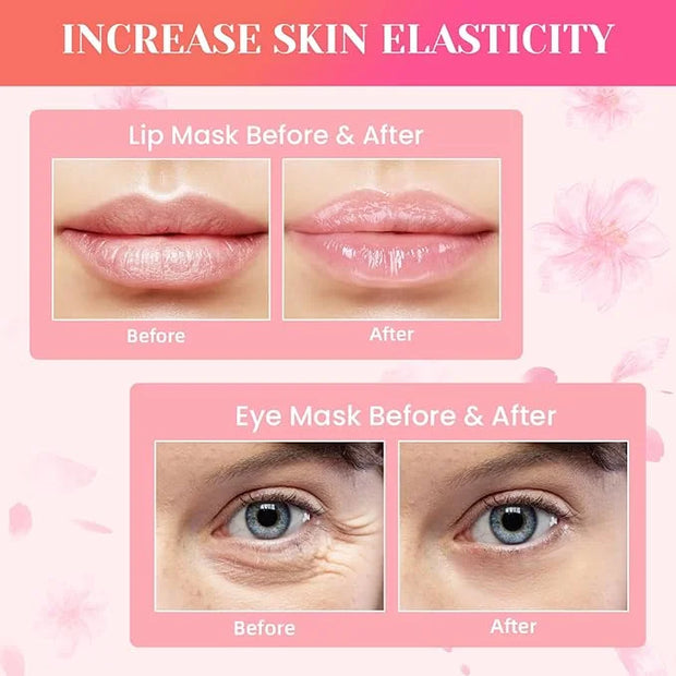 40 Pcs Lip Masks & Under Eye Masks, 24K Gold Gel Crystal Collagen Under Eye Patches for Puffy Eyes and Dark Circles, Effec...